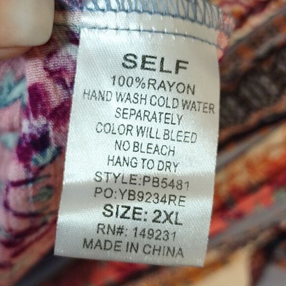 Cute in Calico Multicolor Kimono Sleeve Romper - Picture 8 of 9